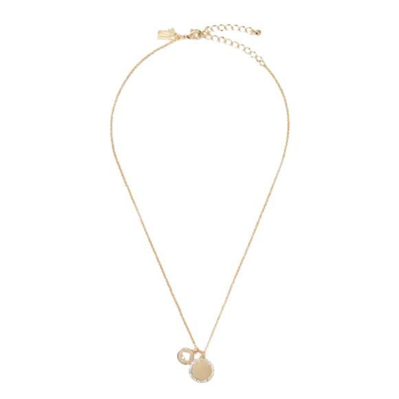 NWT Kate Spade Spot the Spade Pave Charm Pendant Necklace in Gold - Picture 2 of 4